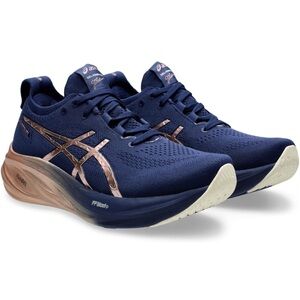ASICS Gel Nimbus 26 Women's Navy Blue and Rose Gold Running Shoes size 7